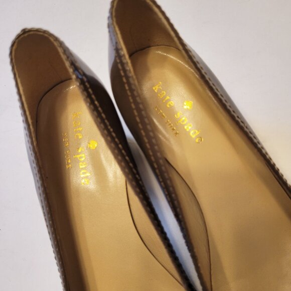 Kate Spade Dijon Bow Patent Leather Block Heel Pumps - Picture 6 of 7